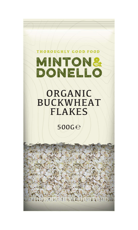 6 x Minton & Donello Organic Buckwheat Flakes - 500g