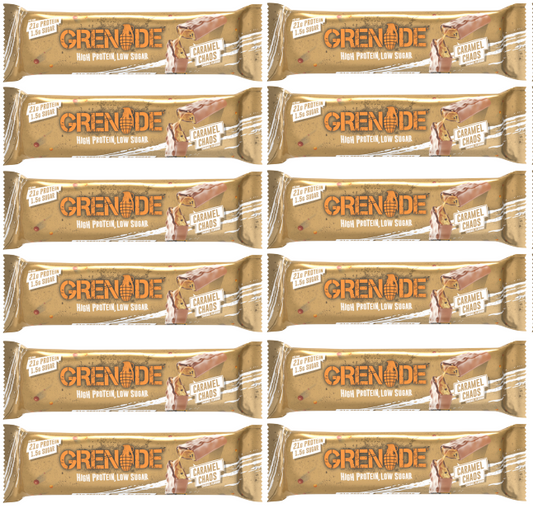 12 x Grenade Carb Killa Caramel Chaos Bar 60Gm