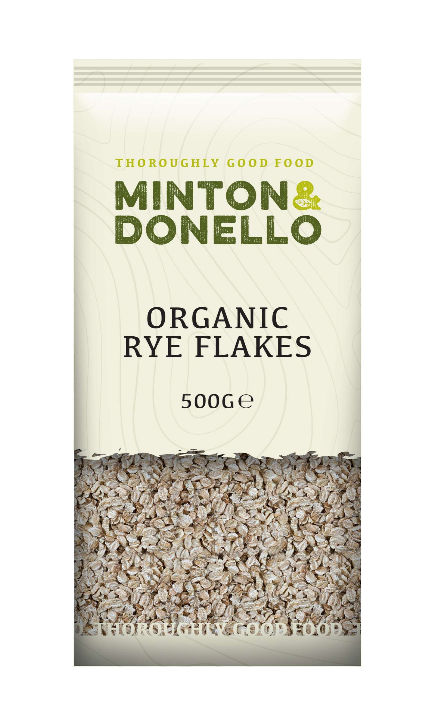 6 x Minton & Donello Organic Rye Flakes - 500g