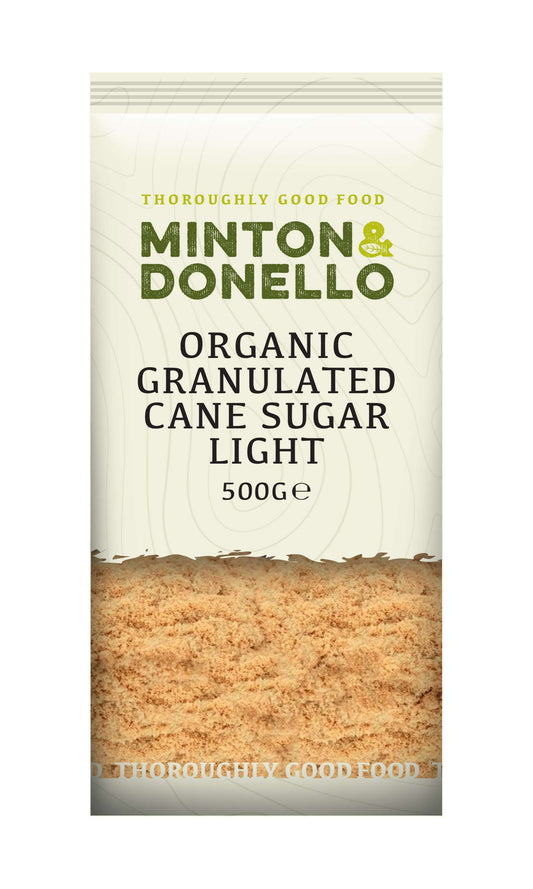 6 x Minton & Donello Org Granulated Cane Sugar Light - 500g