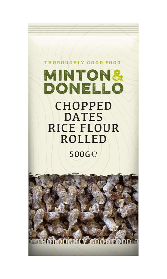 6 x Minton & Donello Chopped Dates Rice Flour Rolled - 500g