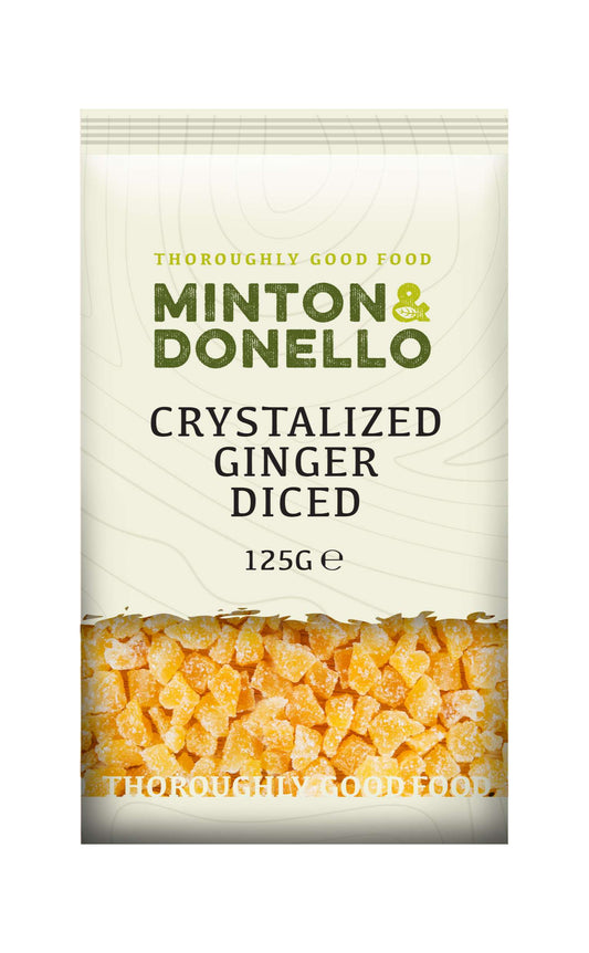 6 x Minton & Donello Crystalized Ginger Diced - 125g