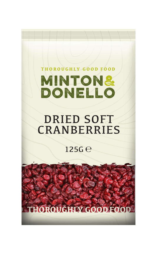 6 x Minton & Donello Dried Soft Cranberries - 125g