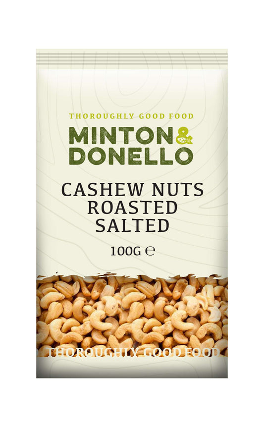 6 x Minton & Donello Cashew Nuts Roasted Salted - 100g
