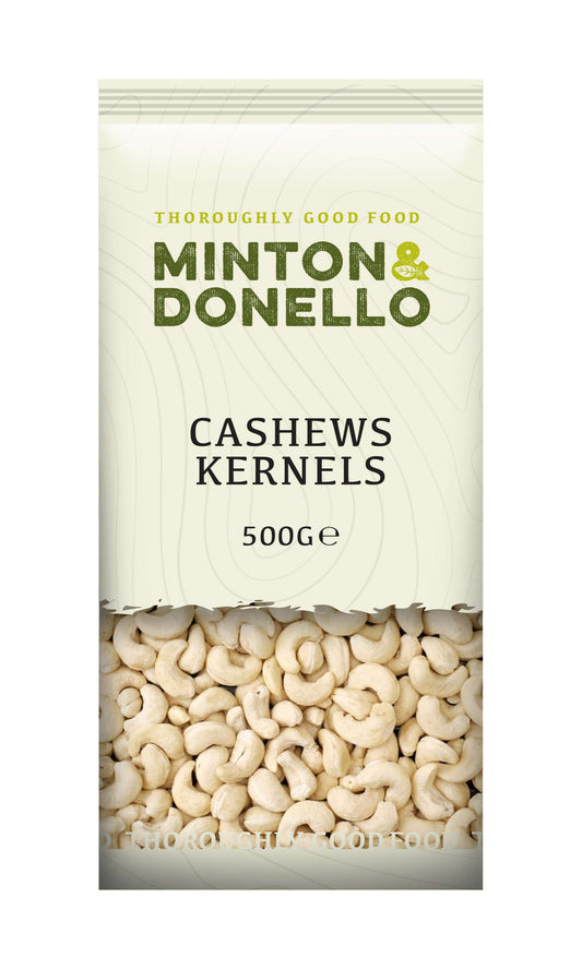 6 x Minton & Donello Cashews Kernels - 500g