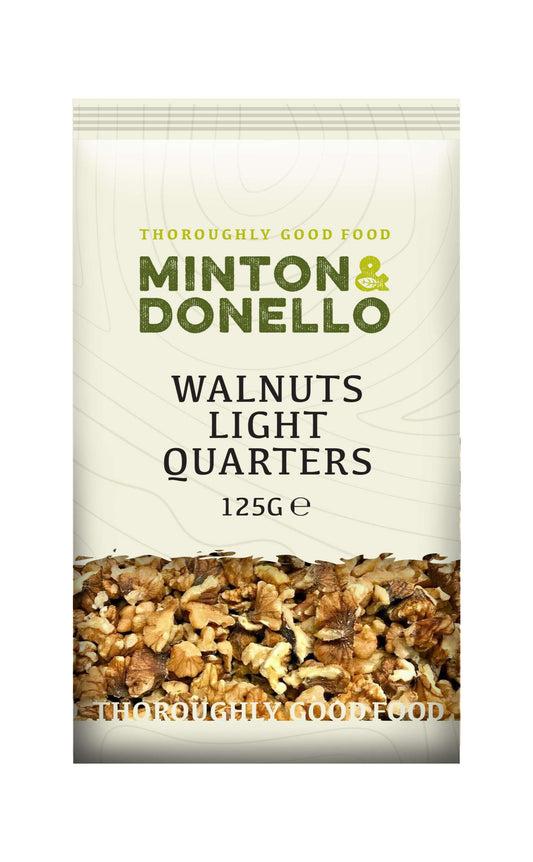 6 x Minton & Donello Walnuts Light Quarters - 125g