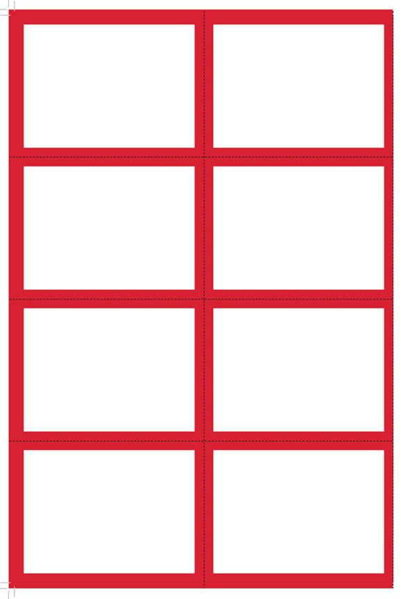 50 x Blank Small Shelf Cards (8 Sc Per Page) A4