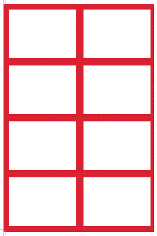 50 x Blank Small Shelf Cards (8 Sc Per Page) A4