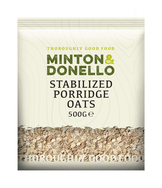 6 x Minton & Donello Stabilized Porridge Oats - 500g