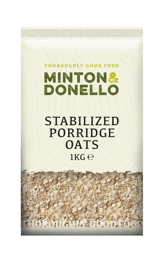 6 x Minton & Donello Stabilized Porridge Oats - 1000g