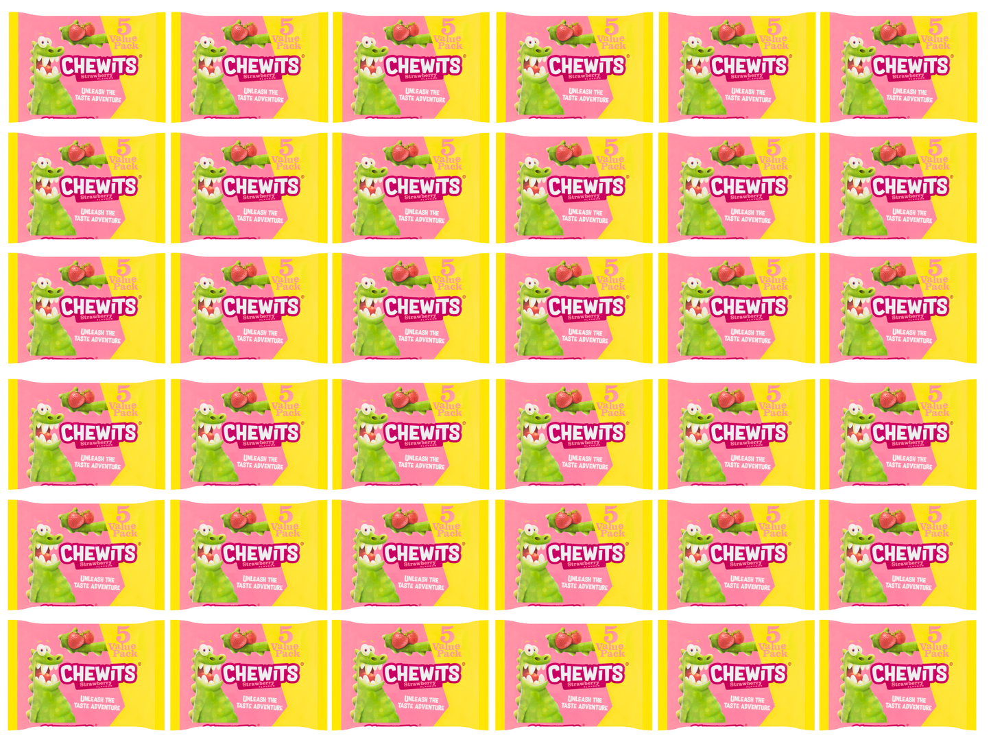 36 x Chewits Strawberry 5Pk - 5PK