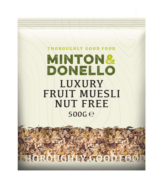 6 x Minton & Donello Luxury Fruit Muesli Nut Free - 500g