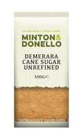 6 x Minton & Donello Demerara Cane Sugar Unrefined - 500g