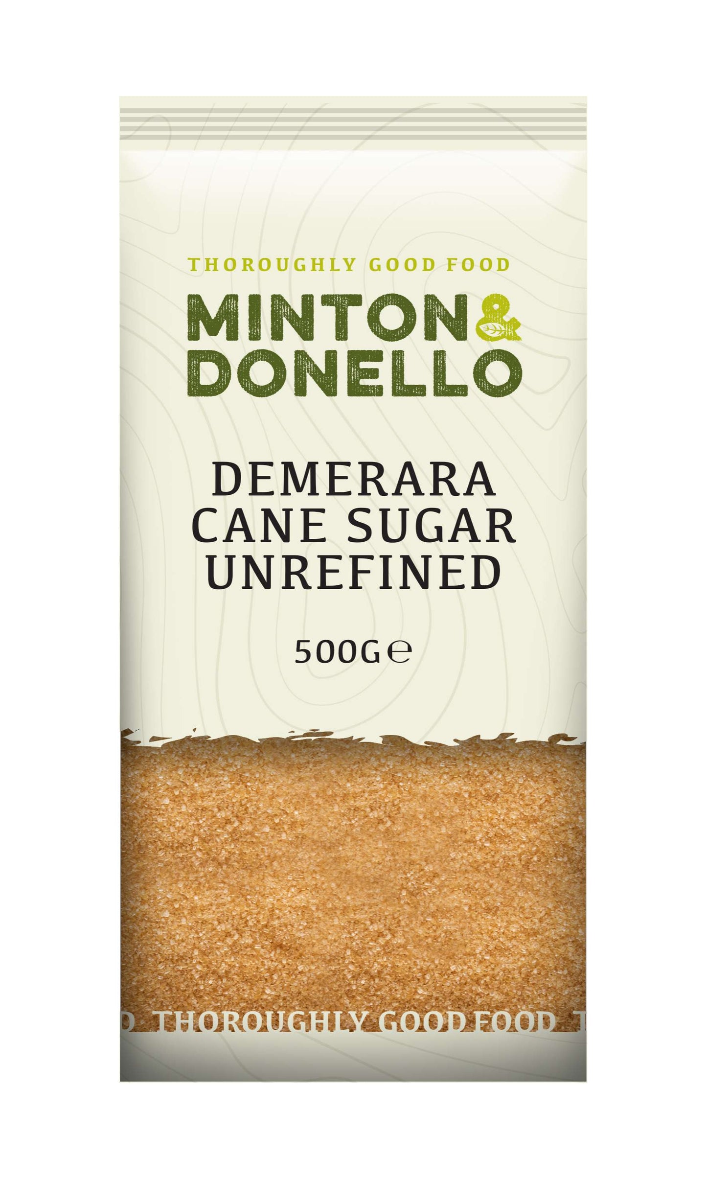 6 x Minton & Donello Demerara Cane Sugar Unrefined - 500g