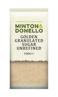 6 x Minton & Donello Golden Granulated Sugar Unrefined - 500g