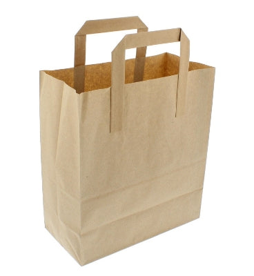 250 x Kraft Brown Bag Handles 8.5X13X10