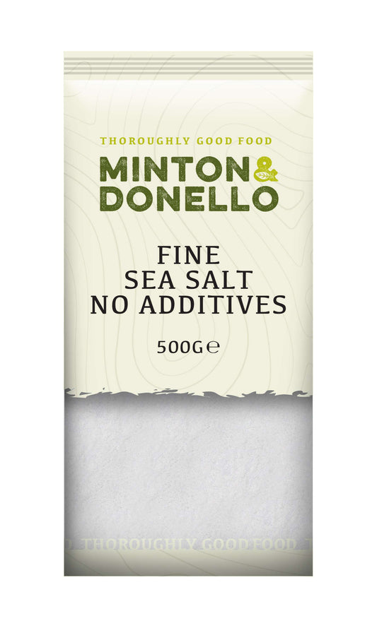 6 x Minton & Donello Fine Sea Salt No Additives - 500g