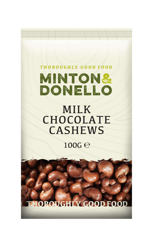 6 x Minton & Donello Milk Chocolate Cashews - 100g