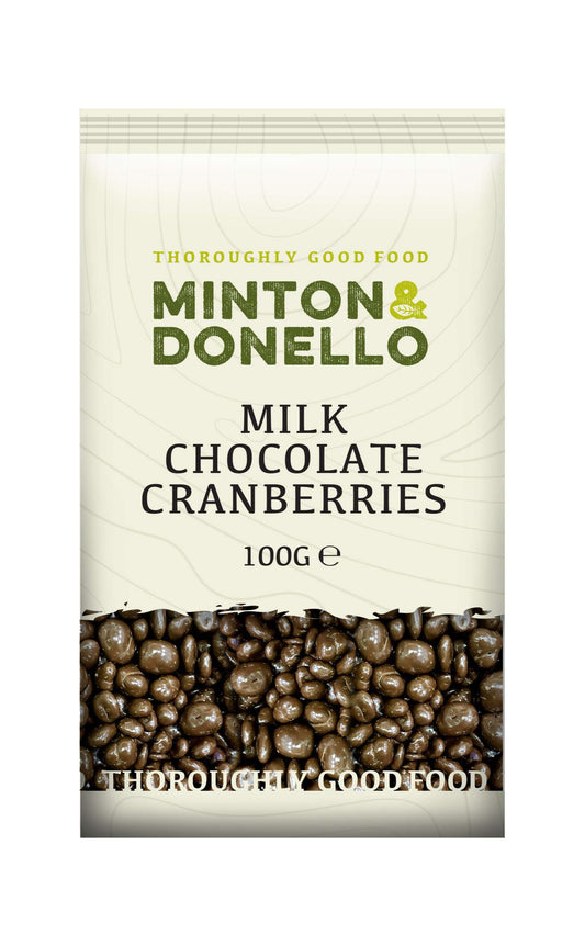6 x Minton & Donello Milk Chocolate Cranberries - 100g