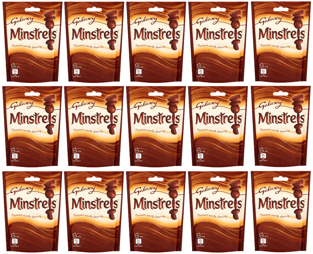 15 x Galaxy Minstrels Chocolate Pouch Bag 125G