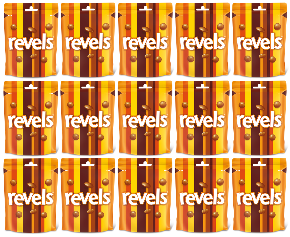 15 x Revels Milk Chocolate With Raisins, Coffee Or Orange Bites Pouch Bag 101 GM