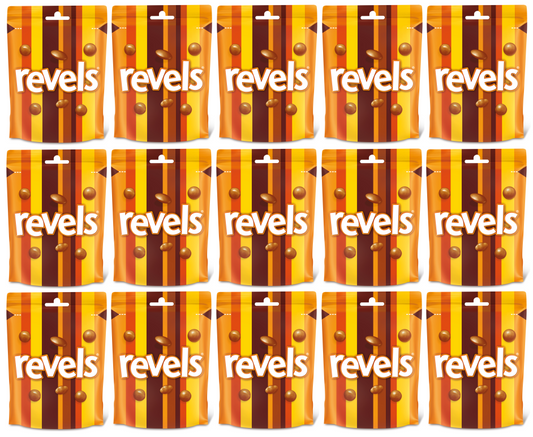 15 x Revels Milk Chocolate With Raisins, Coffee Or Orange Bites Pouch Bag 101 GM