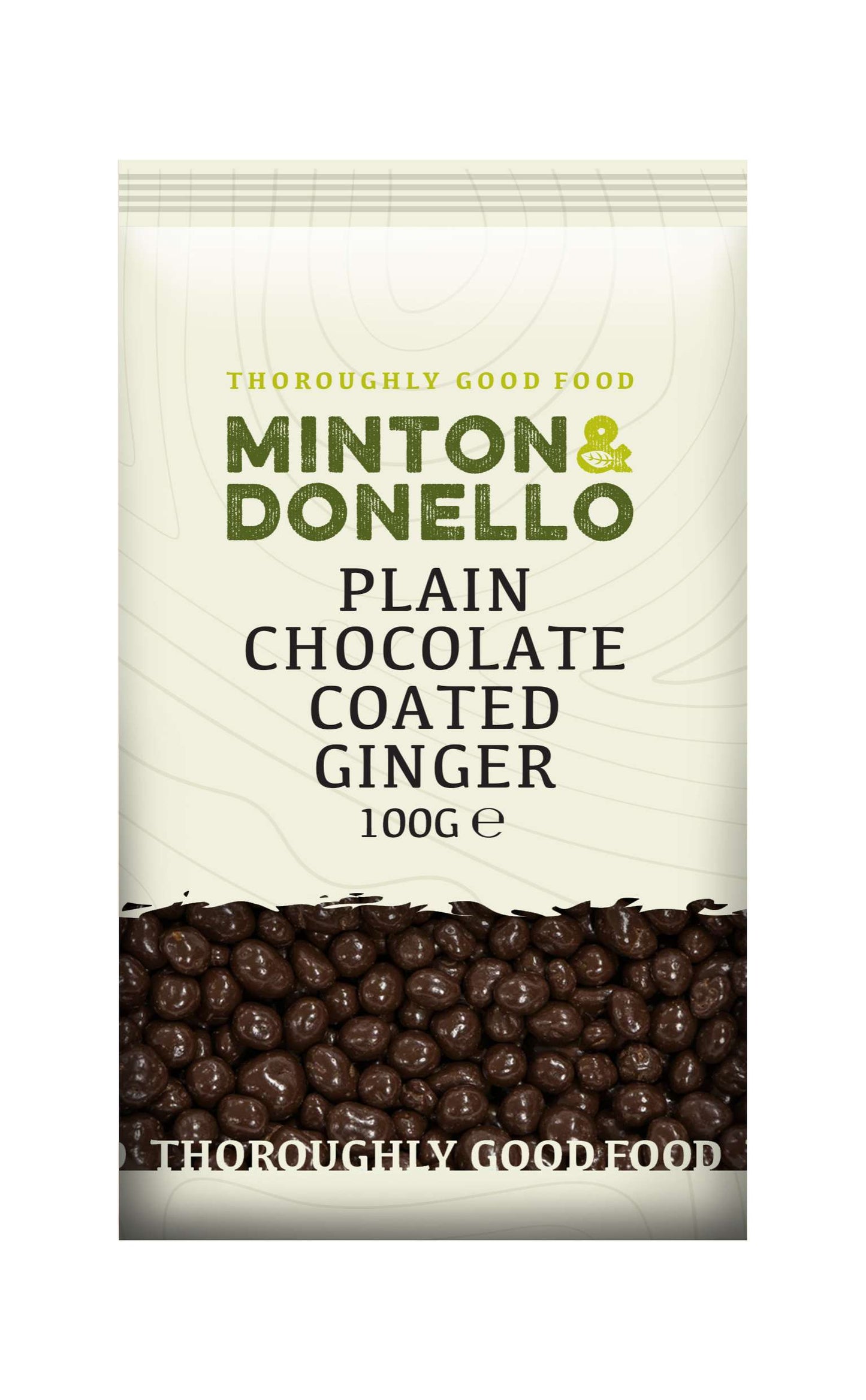6 x Minton & Donello Plain Chocolate Coated Ginger - 100g