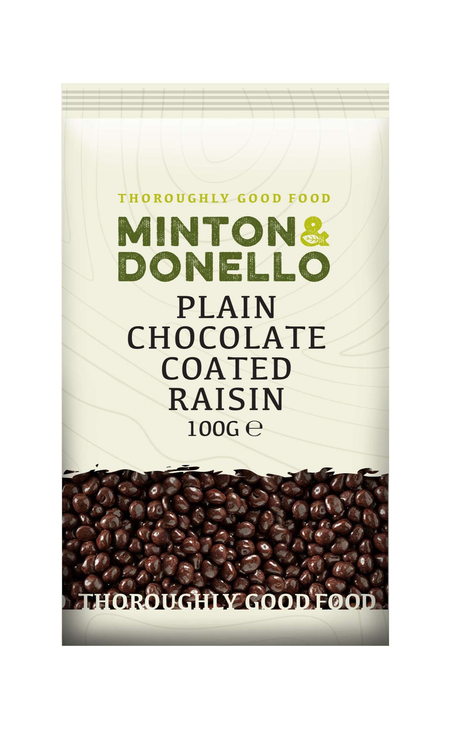 6 x Minton & Donello Plain Chocolate Coated Raisin - 100g
