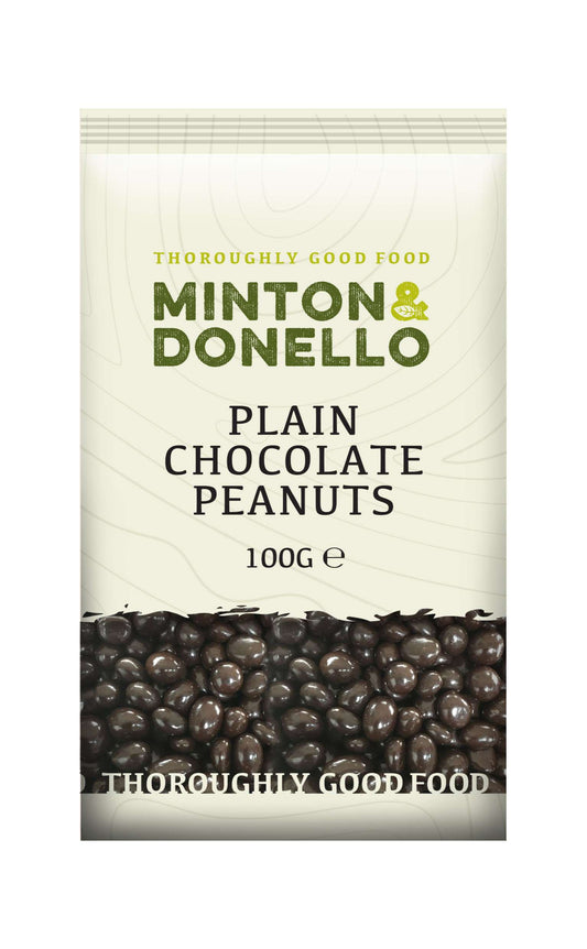 6 x Minton & Donello Plain Chocolate Peanuts - 100g