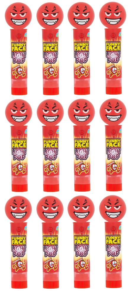 12 x Candy Factory Funny Face Light Up Pro 11Gm