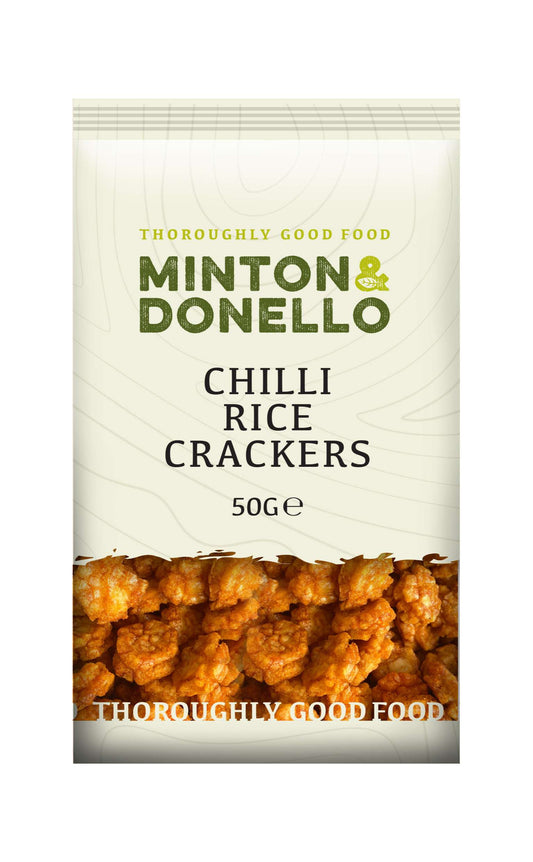 6 x Minton & Donello Chilli Rice Crackers - 50g