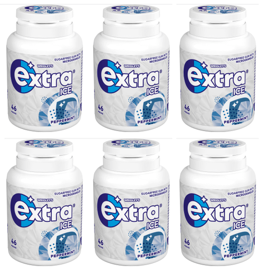 6 x Extra Ice Peppermint Bottle Pack 46 Pce
