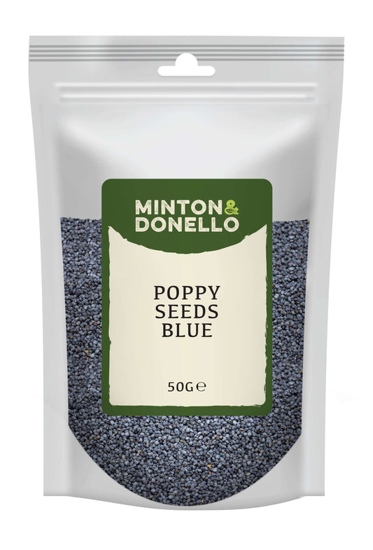 10 x Minton & Donello Poppy Seeds Blue - 50g