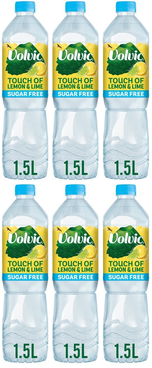 6 x Volvic Touch Of Fruit Sugar Free Lemon & Lime 750Ml