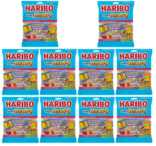 10 x Haribo Share The Happy Multipack Sweets Bag 176GM