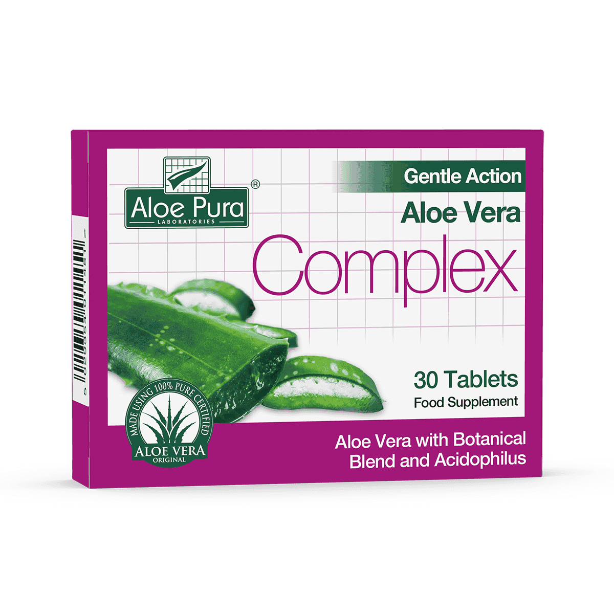 Aloe Pura Gentle Action Aloe Vera Complex - 30caps