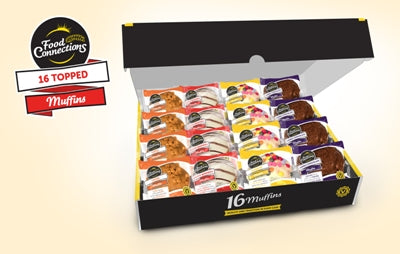 16 x Food Connections Topped Mixed Case Muffins 105G