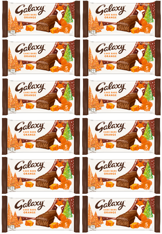 12 X Galaxy Orange Festive Cake Bars 5pk 143.7GM