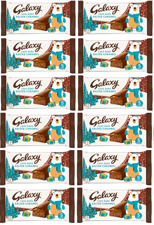 12 X Galaxy Salted Caramel Festive Cake Bars 5pk 129.55