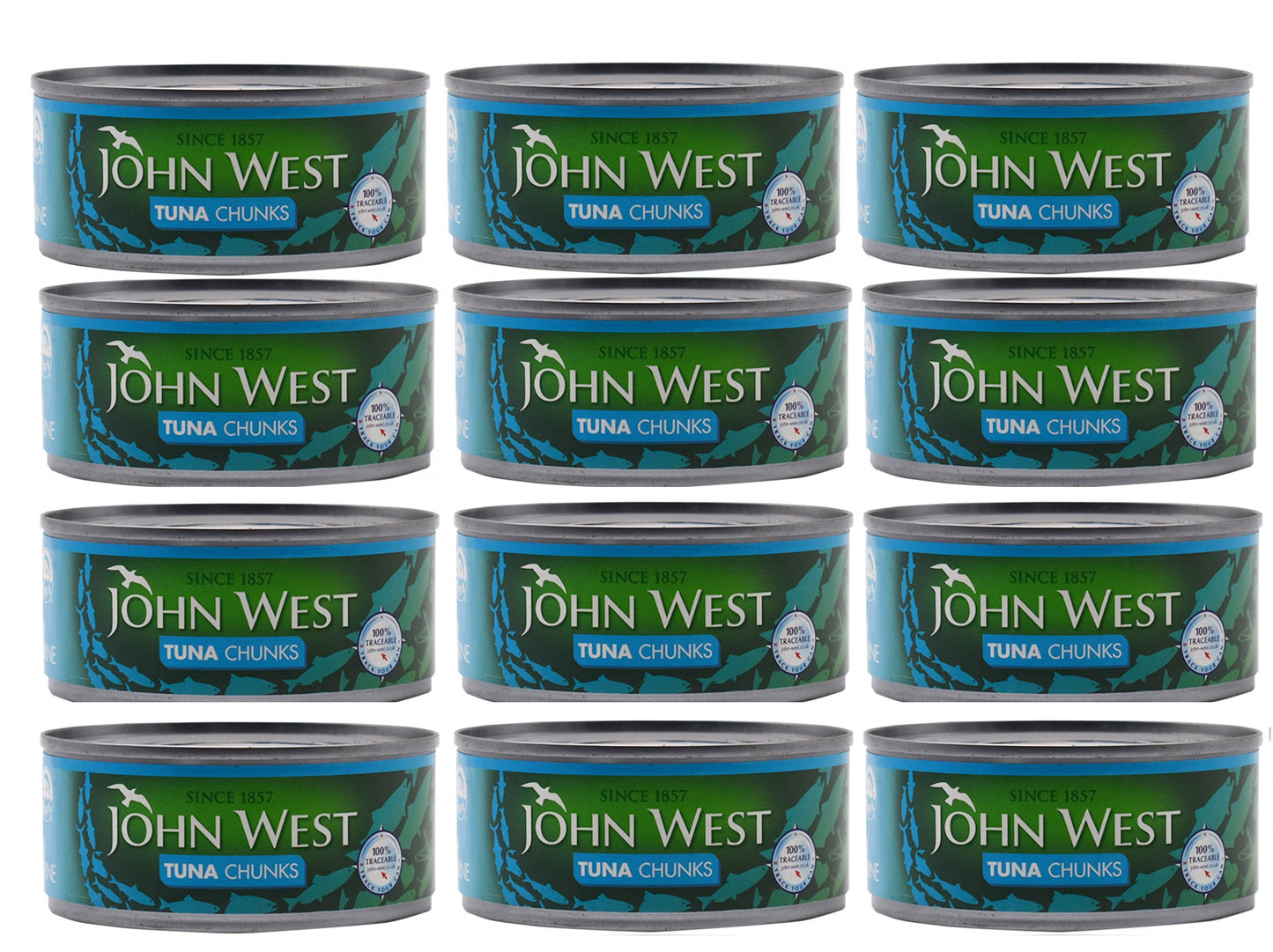 12 x John West Tuna Chunks In Brine - 145G