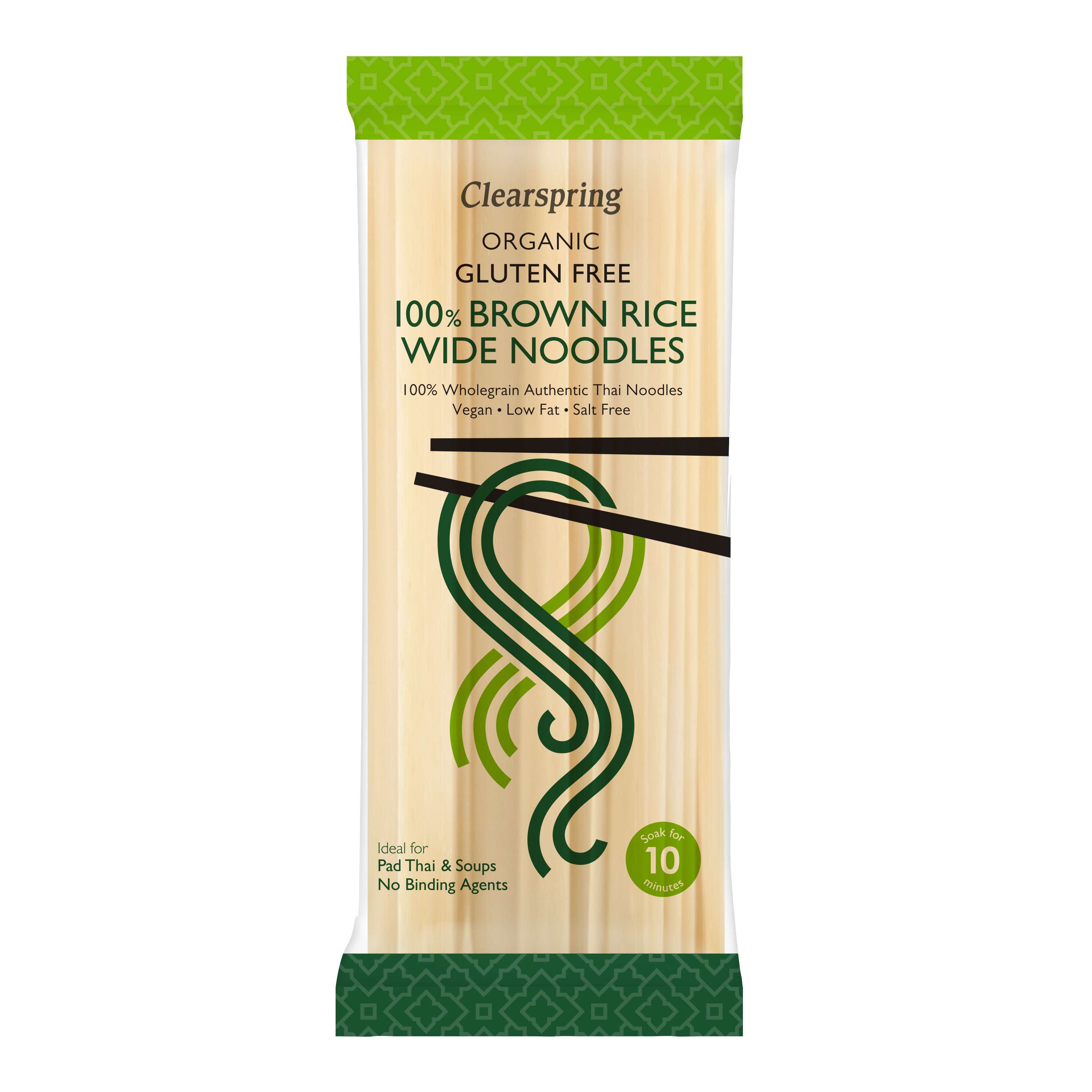 Clearspring Org GF 100% Brown Rice Wide Noodles  - 200g