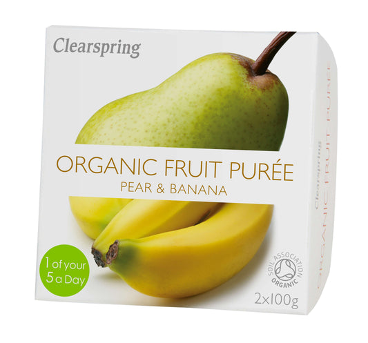 Clearspring Fruit Puree - Pear/ Banana Organic - 2x100g