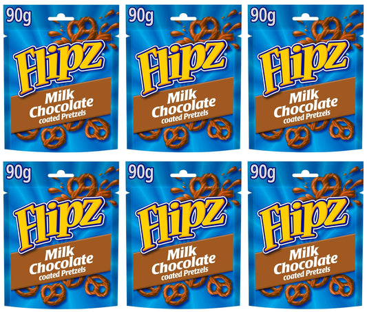 6 x Flipz Milk Chocolate Pretzels - 90g