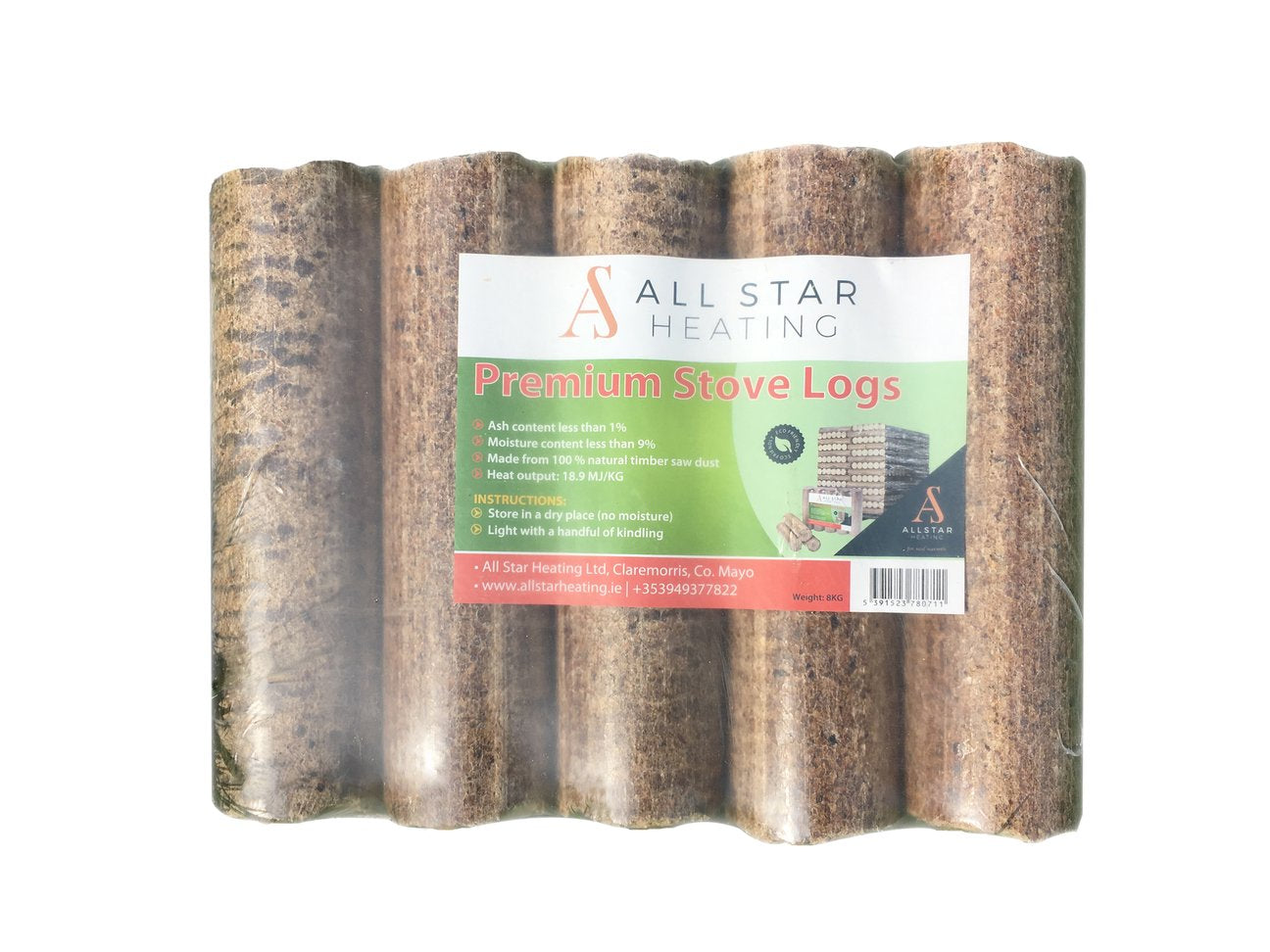 5 x All Star Stove Log 8Kg