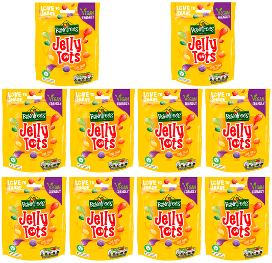 10 x Rowntrees Jelly Tots Pouch (Vegan) 150Gm
