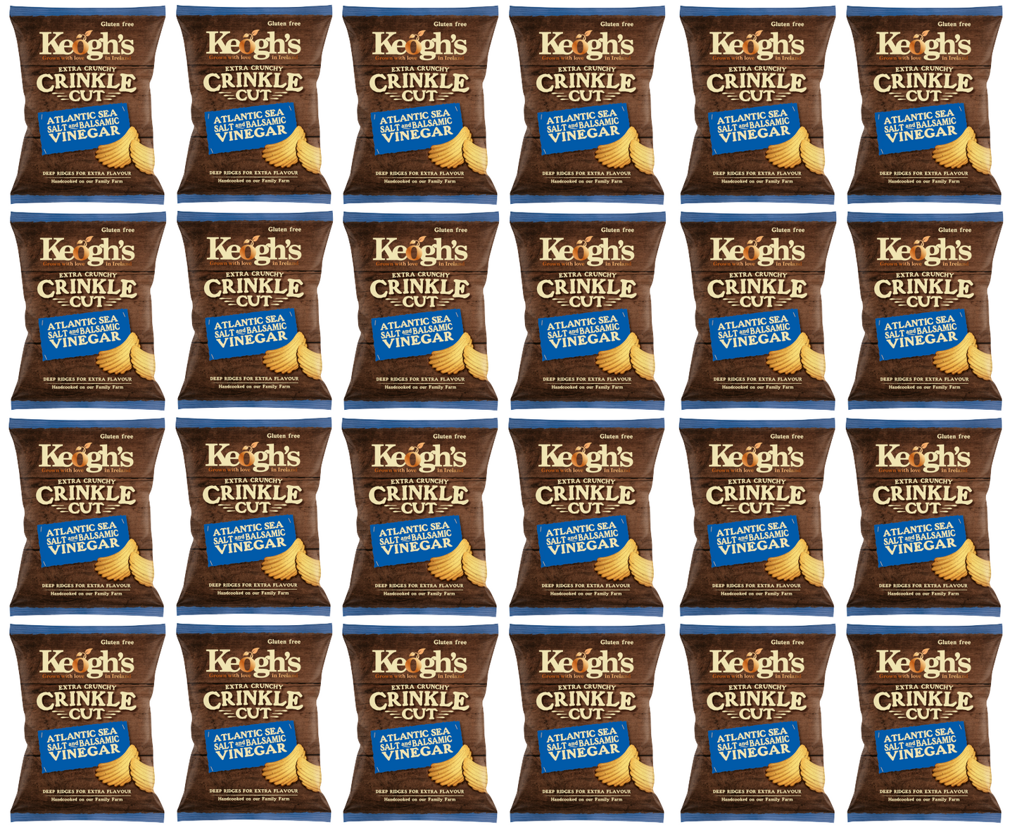 24 x Keoghs Crinkle Cut Sea Salt & Balsamic Vinegar 50Gm