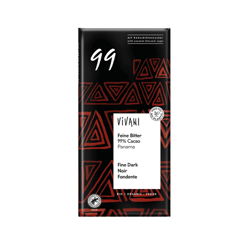 10 x Vivani Fine Dark 99% cocoa Organic - 80g