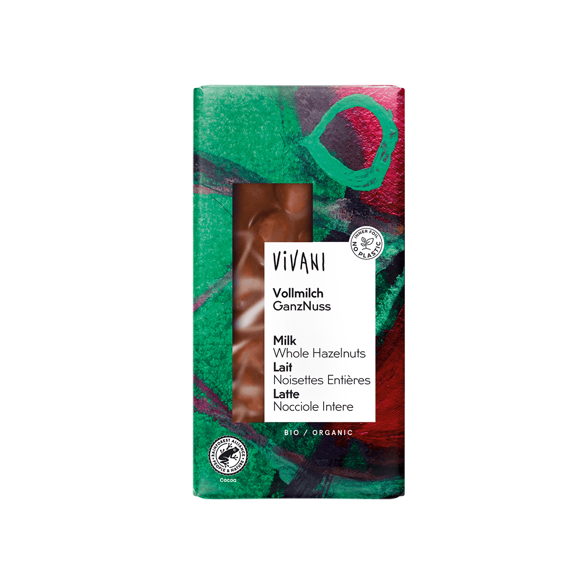 10 x Vivani Milk with whole hazelnuts Organic - 100g