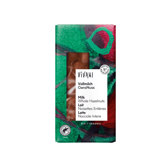 10 x Vivani Milk with whole hazelnuts Organic - 100g