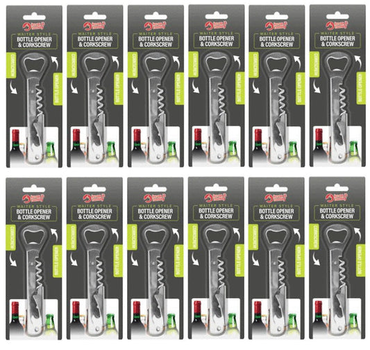 12 x Bottle Opener & Corkscrew